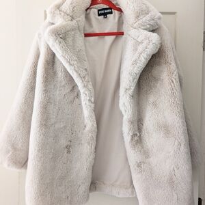 Steve Madden Cream Faux-Sherpa Teddy Jacket